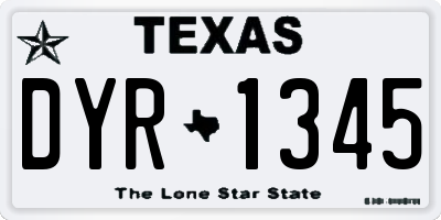 TX license plate DYR1345