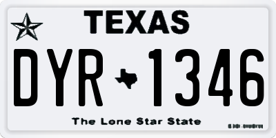 TX license plate DYR1346