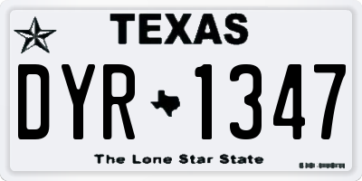 TX license plate DYR1347