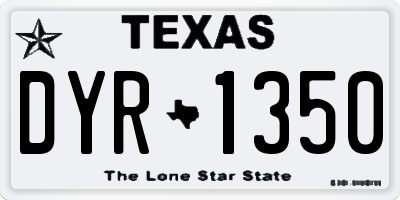 TX license plate DYR1350