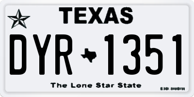 TX license plate DYR1351