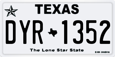 TX license plate DYR1352