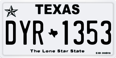TX license plate DYR1353