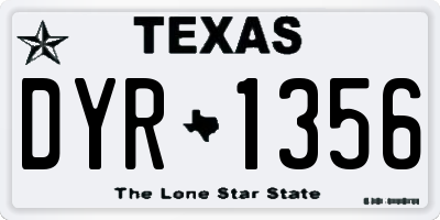 TX license plate DYR1356
