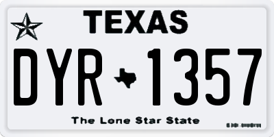 TX license plate DYR1357