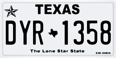 TX license plate DYR1358