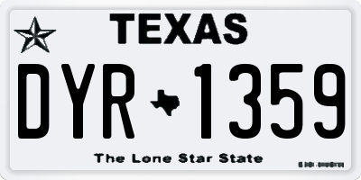 TX license plate DYR1359