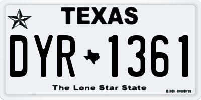 TX license plate DYR1361