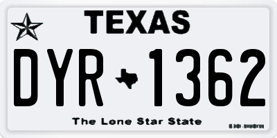 TX license plate DYR1362