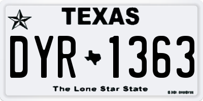 TX license plate DYR1363