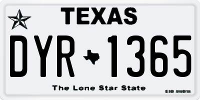 TX license plate DYR1365