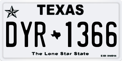 TX license plate DYR1366