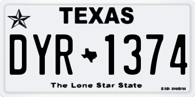 TX license plate DYR1374