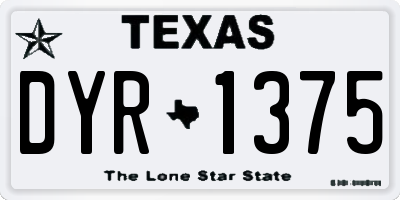 TX license plate DYR1375