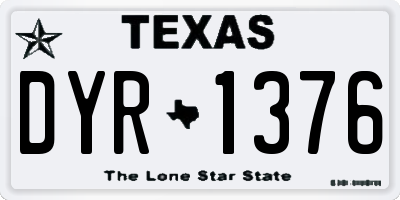 TX license plate DYR1376