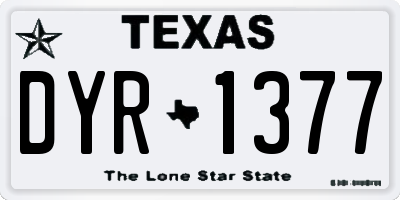 TX license plate DYR1377