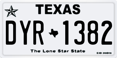 TX license plate DYR1382