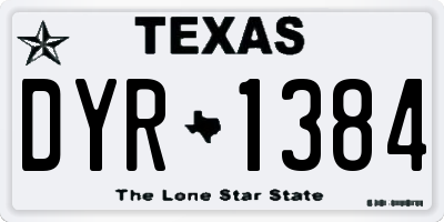 TX license plate DYR1384