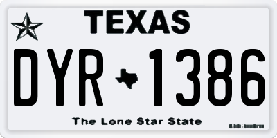 TX license plate DYR1386