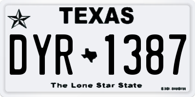 TX license plate DYR1387
