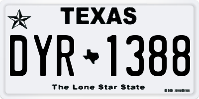 TX license plate DYR1388