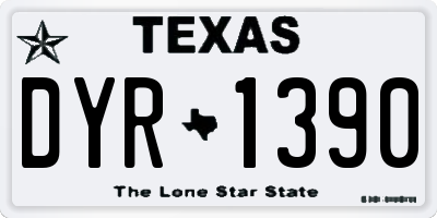 TX license plate DYR1390