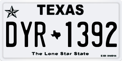 TX license plate DYR1392