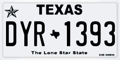 TX license plate DYR1393