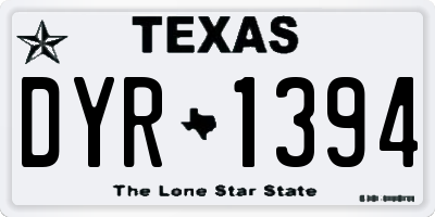 TX license plate DYR1394