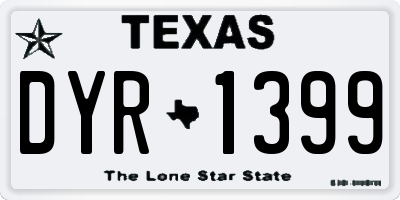 TX license plate DYR1399