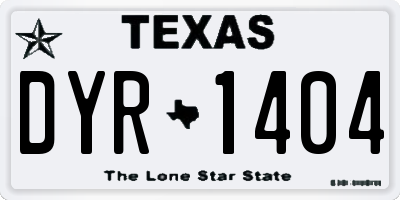 TX license plate DYR1404