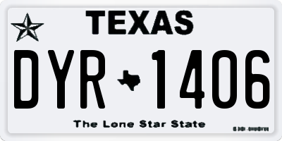 TX license plate DYR1406