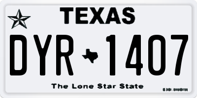 TX license plate DYR1407