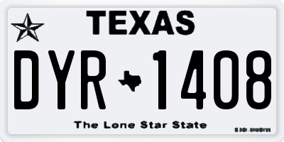 TX license plate DYR1408