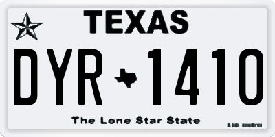 TX license plate DYR1410