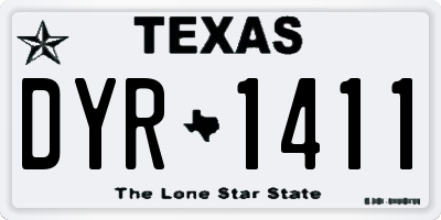 TX license plate DYR1411