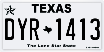 TX license plate DYR1413
