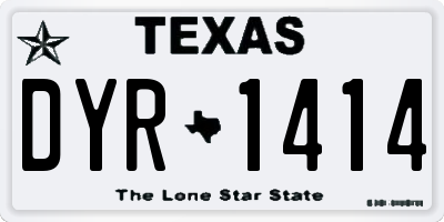 TX license plate DYR1414