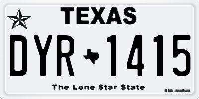 TX license plate DYR1415