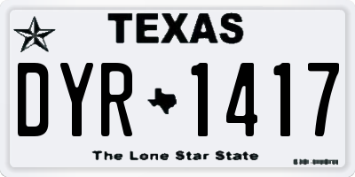 TX license plate DYR1417