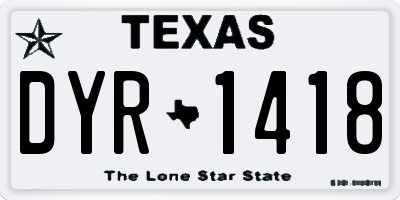 TX license plate DYR1418