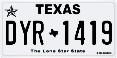 TX license plate DYR1419