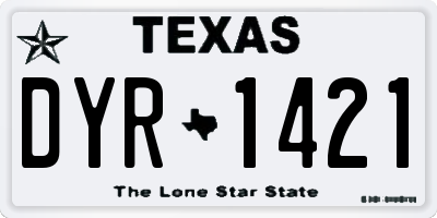 TX license plate DYR1421