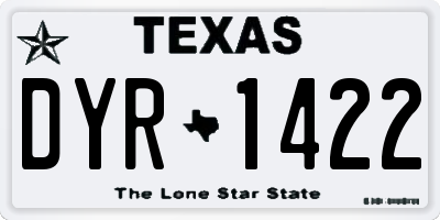 TX license plate DYR1422