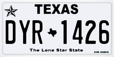 TX license plate DYR1426