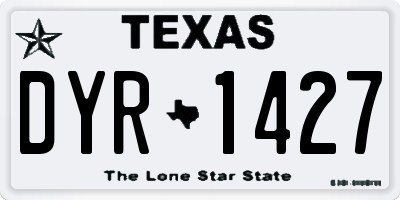 TX license plate DYR1427