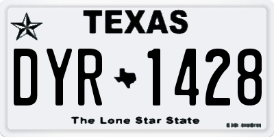 TX license plate DYR1428