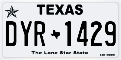TX license plate DYR1429