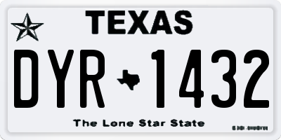 TX license plate DYR1432