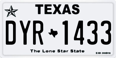 TX license plate DYR1433